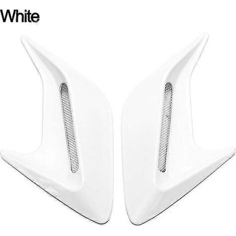 Lot de 2 autocollants 3D pour prises d'air latérales de voiture, imitation aileron de requin, décoration de capot.
