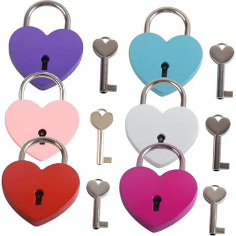 de 6 cadenas en forme de c ur petits cadenas pour bagages (1/5)