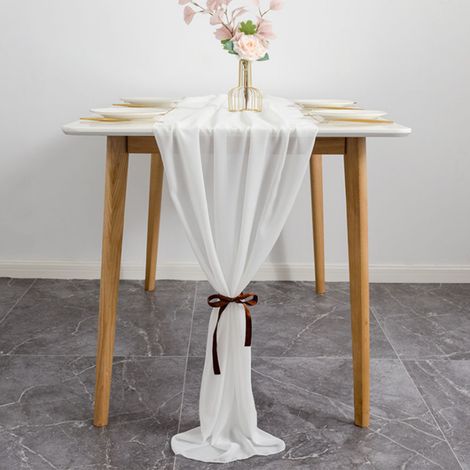 Chemin de table moderne, décoration de table pour banquet de mariage, linge de table de couleur unie