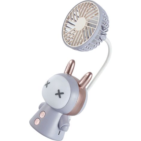 Mini-tragbarer, per USB aufladbarer Ventilator, faltbar aus ABS, ideal für Zuhause, Reisen, Büro oder Bibliothek (lila/blau). (1/5)