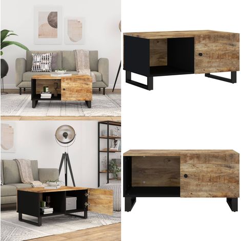 Table basse 80x50x40 cm Bois de manguier solide et d'ingénierie - Table Basse - Meuble TV - Table D'appoint - Table En Bois - Mobilier Salle Séjour - Home & Living (1/5)