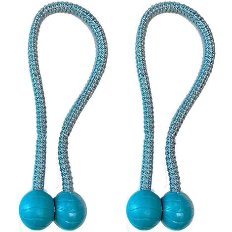 Coppia di calamita per Tenda fermatende Magnetico Tondo raccogli Tende con Corda 2 Pezzi Blu (1/2)