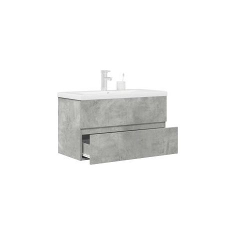 Ensemble de meubles de salle de bain 2 pcs gris béton