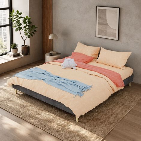 MEUBLIV Struttura letto 160x200 cm grigia – base bassa, senza testiera, senza materasso (1/5)