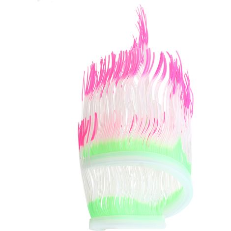 Aquarium artificiel en Silicone, corail, anémone de mer, plante d'eau, ornement de paysage, accessoire de décoration, 50cm, rose (1/5)