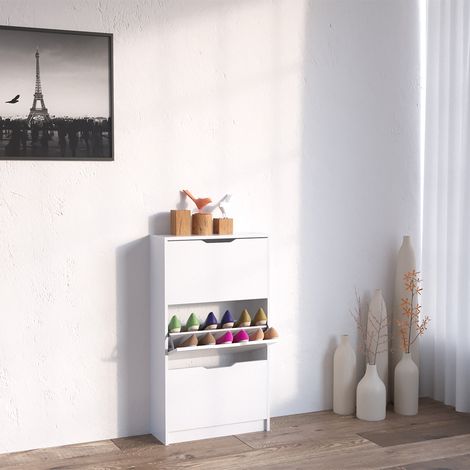 Schuhkipper Luca, Weiß, 22 x 105 cm 3 Fächer, Vicco (1/5)