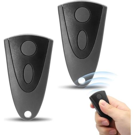 Telecommande Portail Compatible avec Novotron 502 MAX43-2 512 MIX43-2, 433,92mhz Bip Portail Porte De Garage, 2 Canaux, Noir, Lot de 2 (1/5)