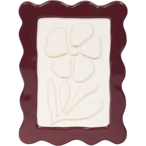 Amadeus - Décoration murale fleurie bordeaux H15,6 cm en résine