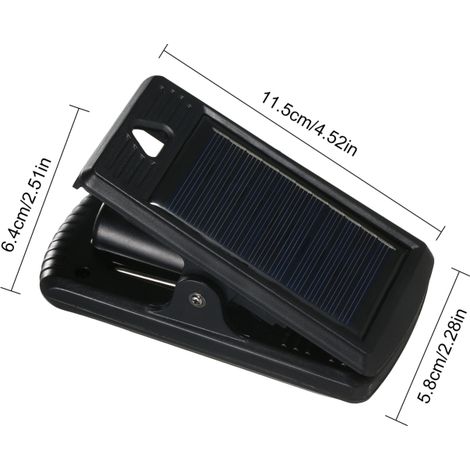 Lampe solaire extérieure à pince avec détecteur de mouvement, 40 LED, étanche IP65, pour clôture, terrasse, mur, garage ou patio. (1/5)