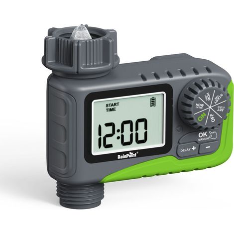 Programmateur d'arrosage RAINPOINT, manuel, automatique, facile à utiliser, avec écran LCD (1/4)