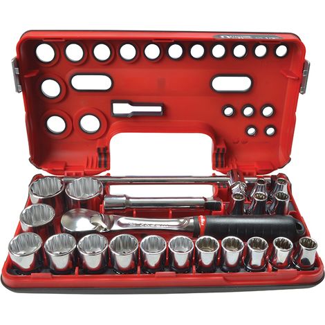 Facom SL.DBOX412 1/2in Drive 12-Point Detection Box Socket Set, 22 Piece Metric FCMSLDBOX412 (1/5)