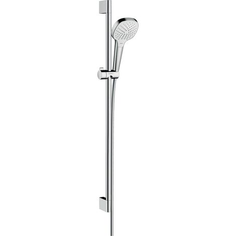 hansgrohe Croma Select E Brauseset 110mm Vario EcoSmart 9l/min mit Brausestange 900mm, Weiß/Chrom