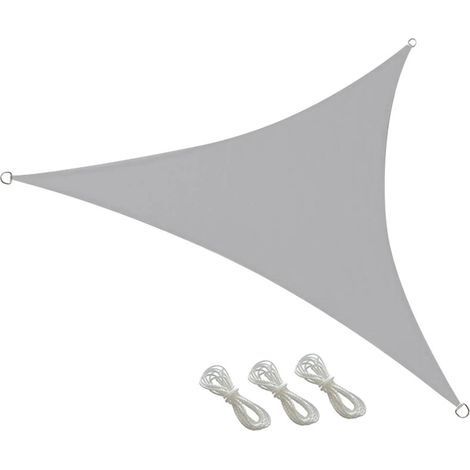 Voile d'ombrage imperméable 3 x 3 x 3 m gris –Triangulaire–Pour jardin, terrasse et balcon – Résistant aux UV et aux intempéries (1/4)