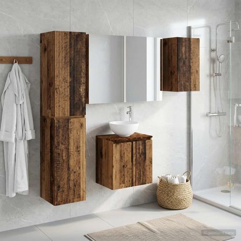 vidaXL Bathroom Cabinet Set 5 pcs Old Wood Engineered Wood (1/5)