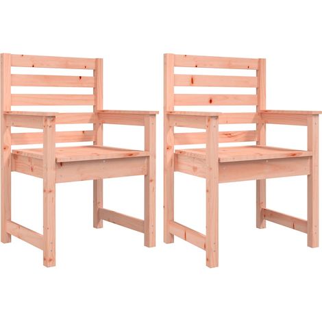 Chaises de jardin lot de 2 Chaises d'extérieur 60x48x91 cm bois massif de douglas (1/5)