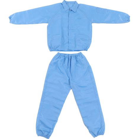 Ortviai Blouse Antistatique ESD pour Microélectronique en Polyester Bleu L