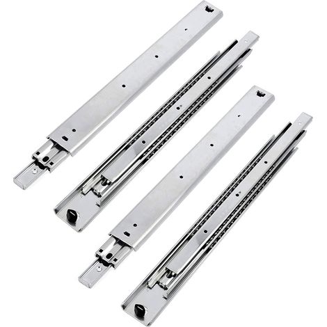 GTV - Set Guide Scorrevoli per Cassetti di Estrazione Totale 53.9 x 350 mm, Guide Cassetti, Acciaio Zincato 2 mm, Guide Telescopiche, Binari per Cassetti Fino a 100 kg, Guide per Cassetti - 4 Pezzi (1/5)