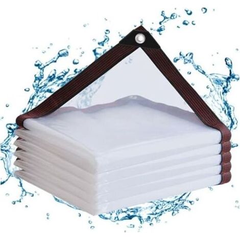 1 pièce (3 x 5 m) bâche imperméable transparente en PE avec œillets pour balcons, brise-vent, mobilier de jardin extérieur, jardins d'hiver (1/4)