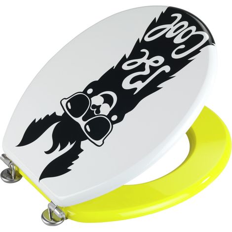 WENKO Abattant WC Original Be Cool, fixation acier inox "fix clip", MDF, 35,5x42,5 cm, multicolore (1/5)