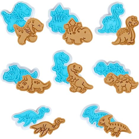 Formen, Ausstechformen, Keksausstecher, Plätzchenausstecher - Dinosaurier 8 Stück.