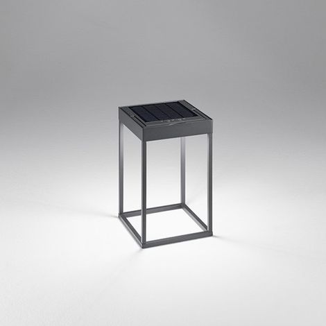 Lampe De Table Solaire Et Rechargeable Cage Par Perenz Gris Foncé H30Cm (1/5)