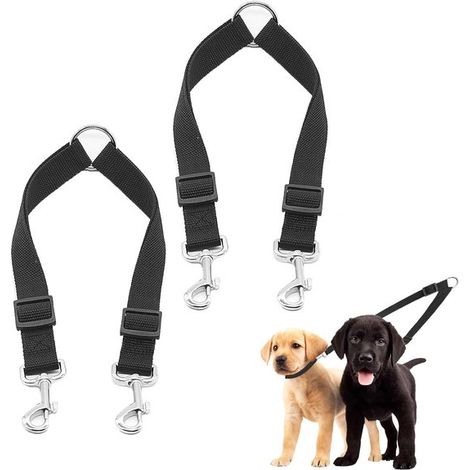 Divisore regolabile per guinzaglio doppio, adatto per due cani, lungo 50 cm, ideale per passeggiate e addestramento. (1/5)