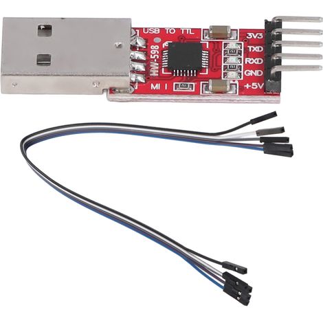 Module convertisseur série USB vers TTL, adaptateur STC Downloader, connecteur mâle avec fil de connexion (1/5)