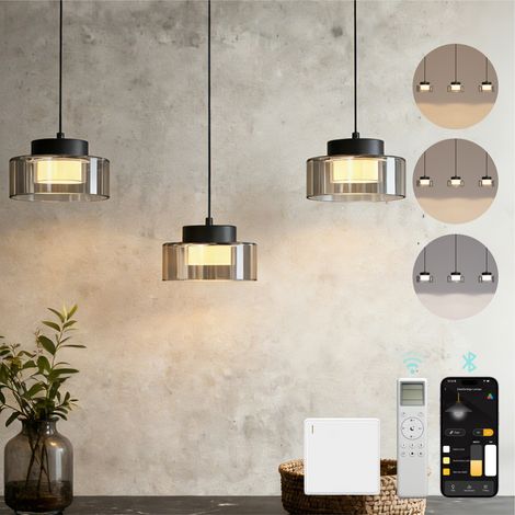 Mai & Mai Pendelleuchte 70cm LED Hängelampe 3 Flammig 3000K/4000K/6000K Verstellbares Kabel Schwarz Hängeleuchte für Esszimmer Wohnzimmer Schlafzimmer 700mm (1/5)