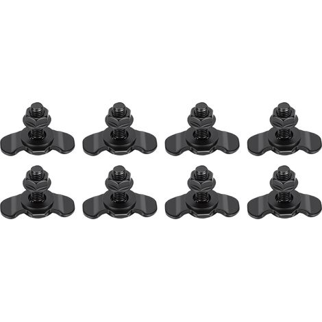 Lot de 8 écrous de roue à double filetage M8x30 pour rail en L, capacité de charge de 6000 lb, pour pick-up, camping-car et quad, noir. (1/5)