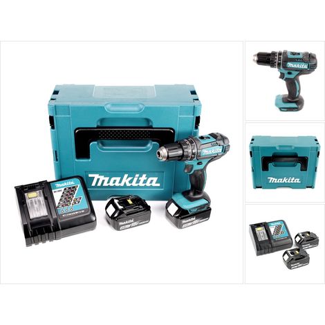 Makita DHP 482 RMJ Akku Schlagbohrschrauber 18V 62Nm im Makpac + 2x 4,0 Ah Akku + Ladegerät