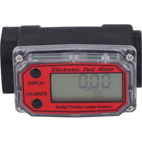 Débitmètre électronique à turbine de 1,3 pouce, affichage numérique, compteur de carburant à engrenages avec batterie 2,3-3,3 V Rouge (1/5)