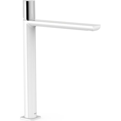 TRES 20020306BL LOFT Grifo Monomando XXL Caño Alto para Lavabo Color Blanco-Cromo - ref: 20020306BL
