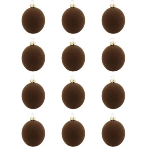 Boule de Noël floquée en velours de 6 cm (2,4 pouces), ornement décoratif en plastique, convient aux sapins de Noël, aux fêtes, aux mariages, aux soirées et à la décoration intérieure (1/5)