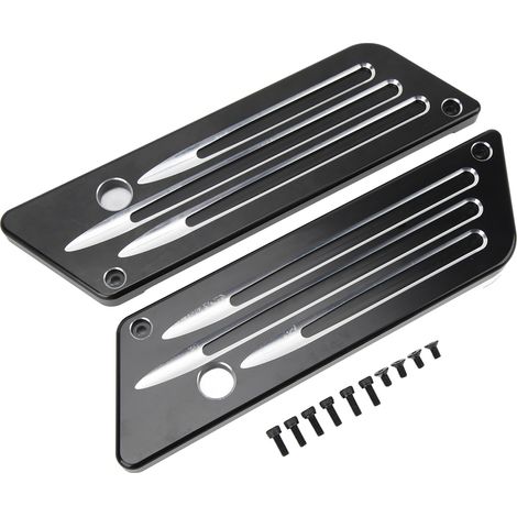 2 Caches Charnière Extérieurs pour Sacoches Moto Touring Street Glide Electra Glide Road Glide 1993-2013 Noir (1/5)