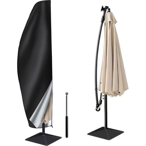 royaluxe -Housse de Protection pour Parasol de Jardin 2m à 4m, Robuste Tissu Oxford 210D Anti-UV, Anti-Vent, Étanche, PE Parasol Couverture de Parasol Ø 200 cm Ø 300cm Ø400 cm (265 x 40 x 70 cm) (1/5)