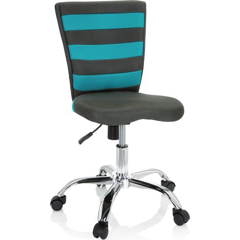 Kinderschreibtischstuhl / Kinderstuhl KIDDY COMFORT I Netzstoff grau / türkis hjh OFFICE (1/5)