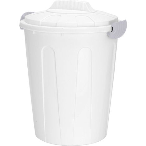 Universal Maxitonne mit Deckel 40 L - weiß - Kunststoff Allzweck Tonne Mülltonne Regentonne Abfalleimer