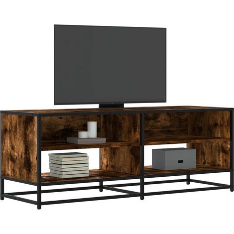 TV-Schrank Räuchereiche 120,5x40x46 cm Holzwerkstoff und Metall