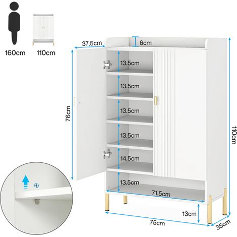 Armoire à chaussures moderne, organisateur de chaussures ultra-fin, meuble de rangement étroit pour chaussures (uniquement le placard) (1/5)