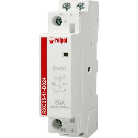 Contacteur d'installation 1 NO + 1 NF, 25 A, 24 V CC RXC25-11-D024