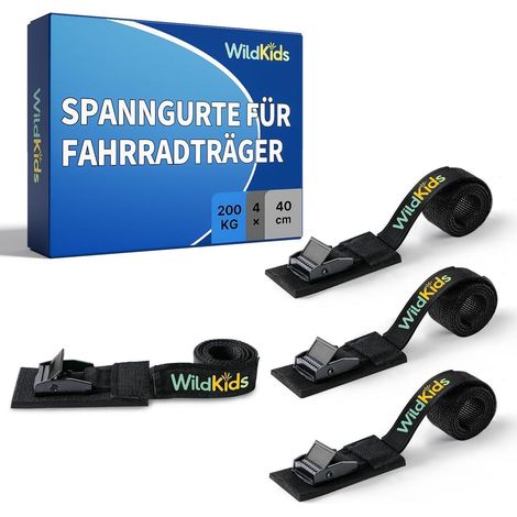 Sangles de serrage pour porte-vélos, lot de 4, 40cm, 200kg, avec boucle à came