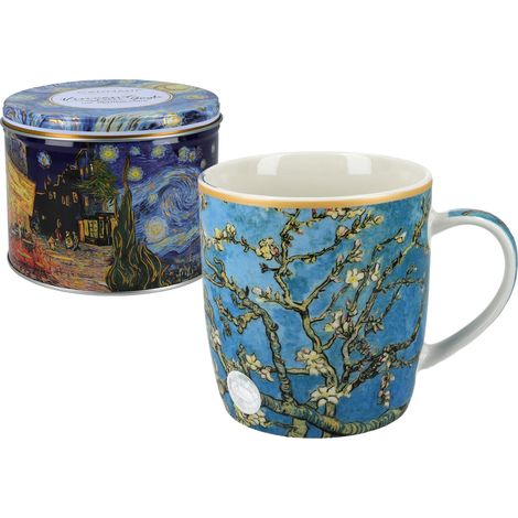 Tazza in latta - V. van Gogh, Mandorlo in fiore (carmani)