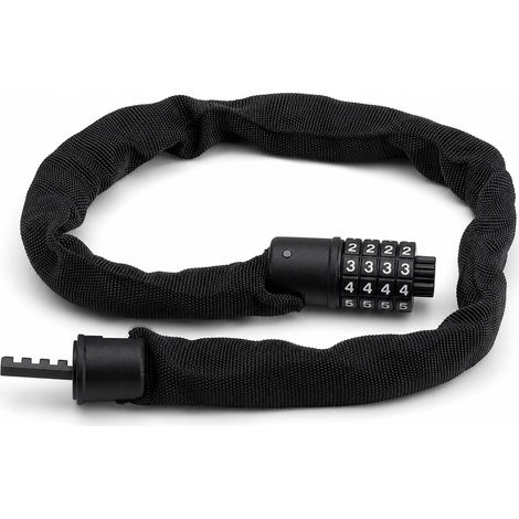 Antifurto a catena con codice per bicicletta nero 65 cm per stazionamento (1/5)