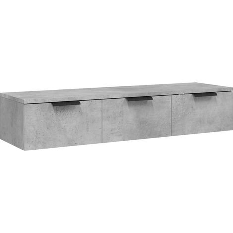 Wall Cabinet Concrete Grey 102x30x20 cm Engineered Wood vidaXL
