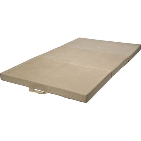 Colchón plegable para invitados 200x120x10 cm blanco roto
