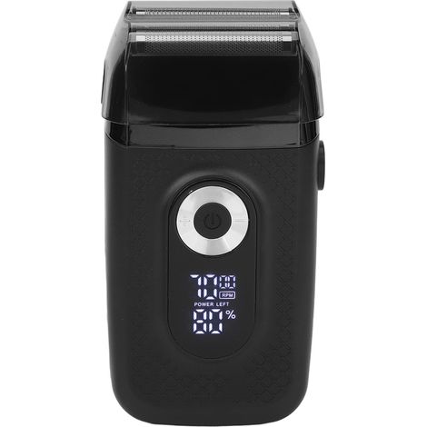Tondeuse à barbe électrique LED 3 vitesses réglables, lame amovible rechargeable USB, rasoir à barbe numérique à mouvement alternatif (1/5)