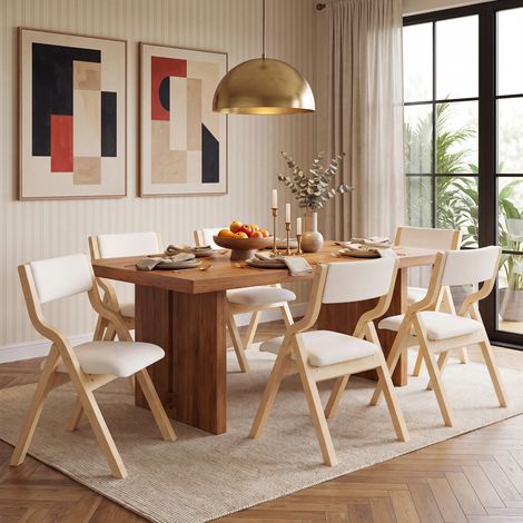6 chaises de salle à manger pliables, chaises de salle à manger en bois massif, confortables et respirantes, pliables et faciles à ranger, adaptées pour la salle à manger, le salon, le café, style mod