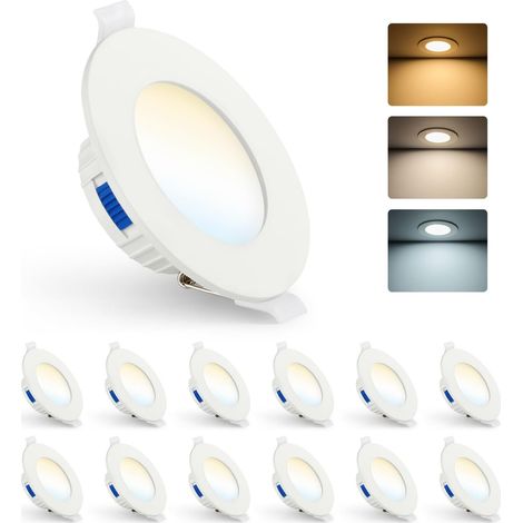 4W Spot Encastrable Salle de Bain IP44 3000K/4000K/6500K, Lot de 12 (1/5)