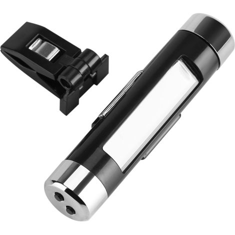Orologio termometro per auto – acciaio inossidabile LCD – display digitale retroilluminato – clip – sfondo bianco