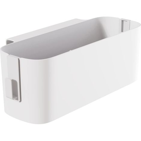 Panier de Rangement Suspendu pour Chevet avec 2 Crochets - Organisateur Multifonction Blanc pour Télécommande, Livres, Téléphone - Idéal Chambre et Salon (1/5)
